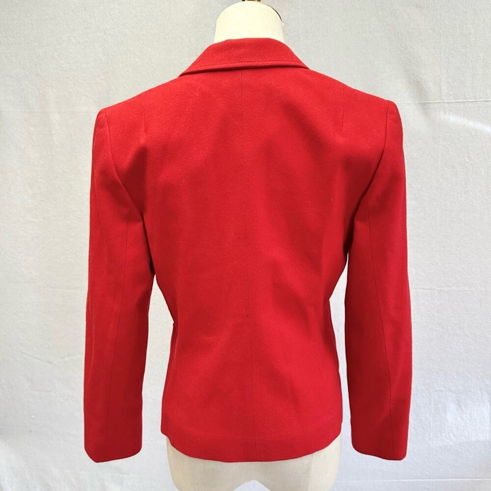 Vintage Pendleton Red 100% Virgin Wool Blazer Size 8P Petite One Button Lined - Picture 5 of 13